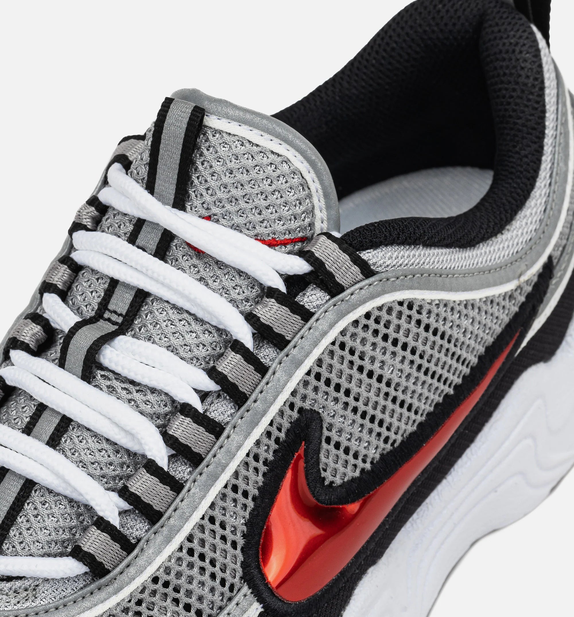 Air Zoom Spiridon OG Sport Red Mens Lifestyle Shoe Metallic Silver Sport Red Black White