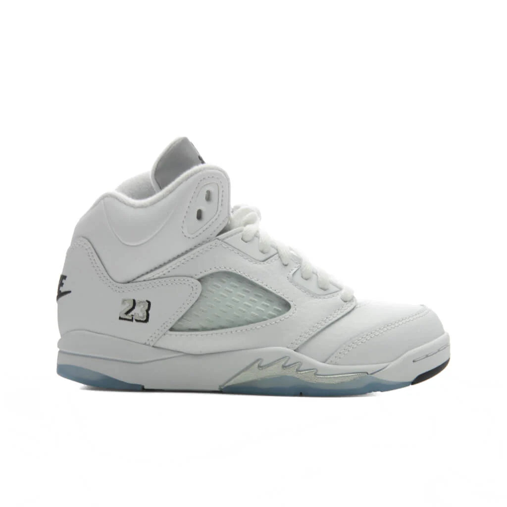 Air Jordan 5 Retro White Metallic PS White Black Metallic Silver