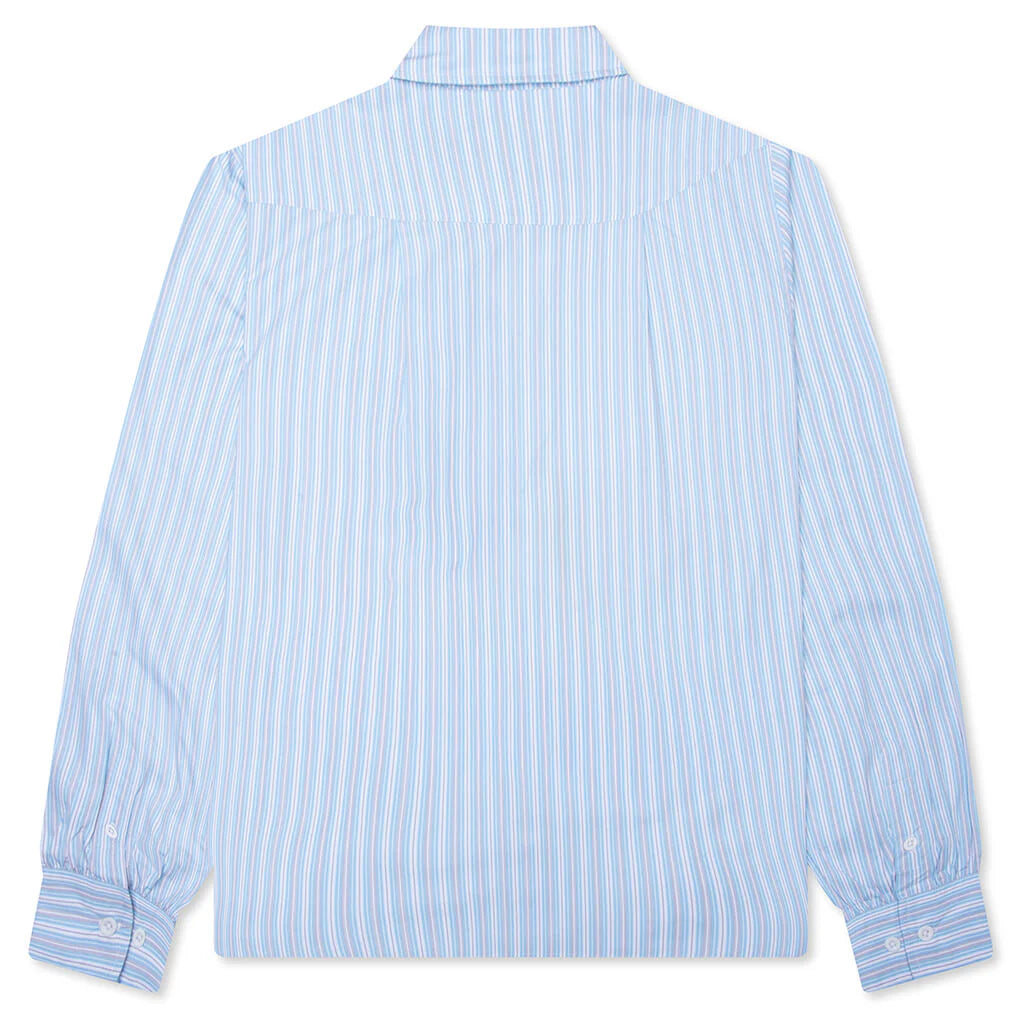 What Problem Button Up Blue