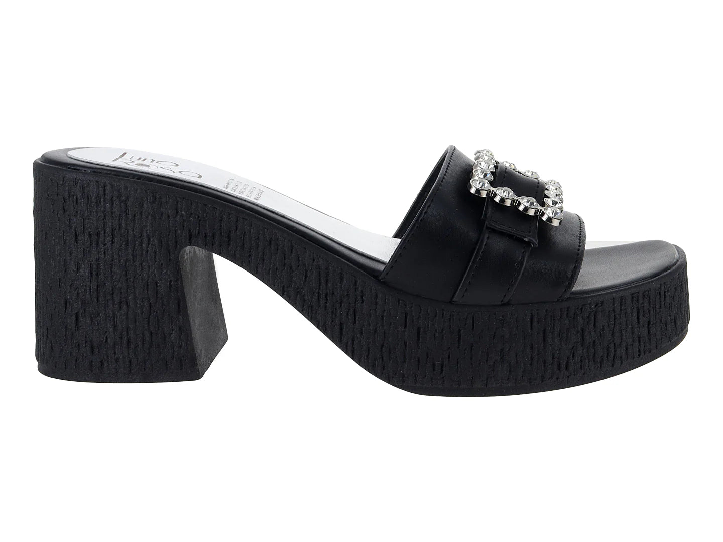 Sandalias de Tacón Luna Rosa Negro para Mujer