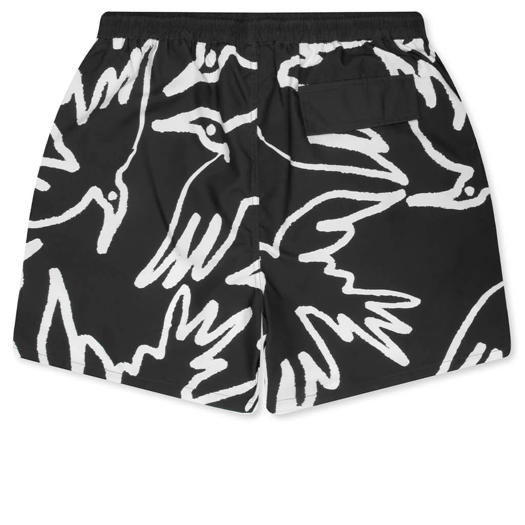 Birds Fly Free Swim Shorts Black