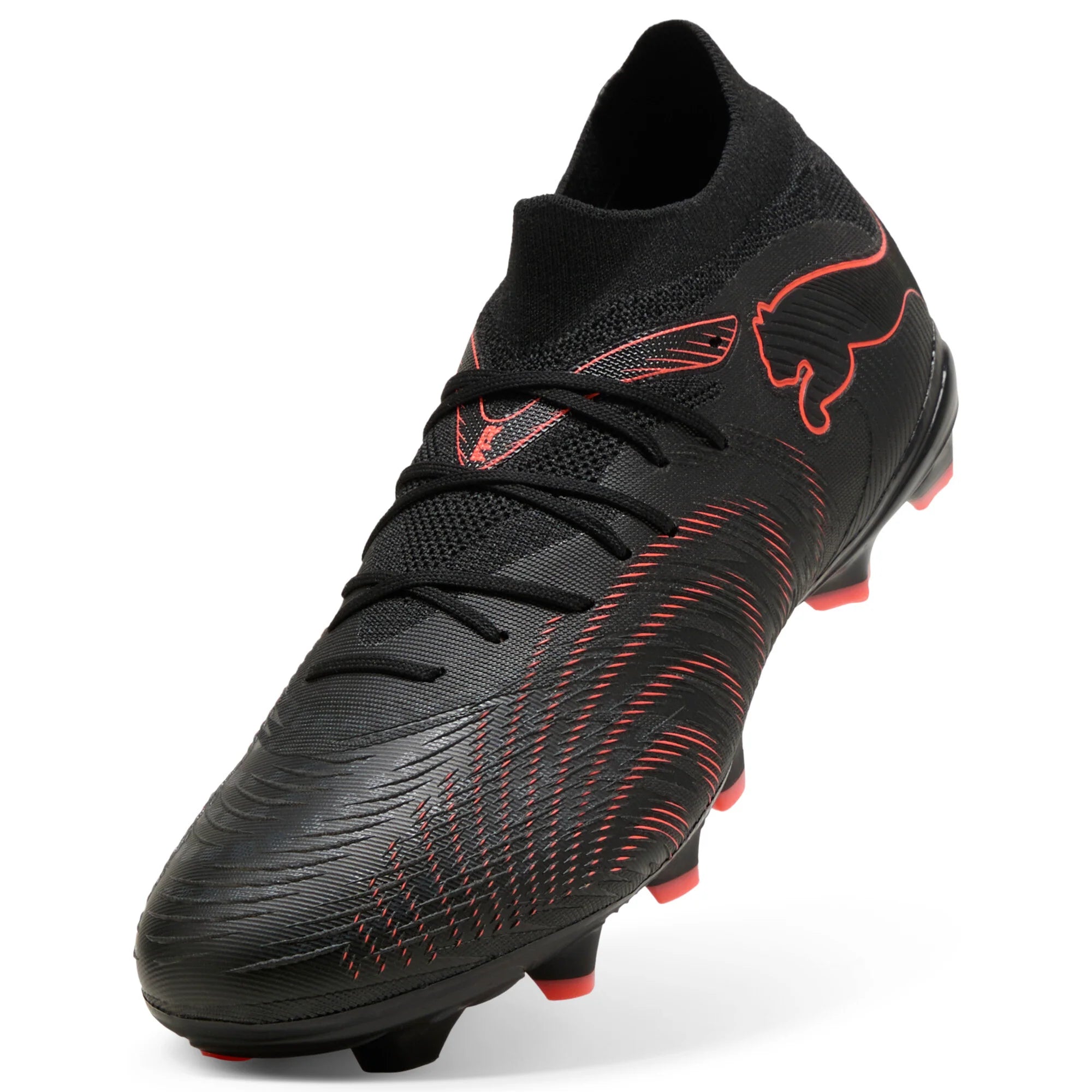 PUMA Future 9 Match FG AG Firm Ground Artificial Ground Mens Soccer Cleats Black Red Gray
