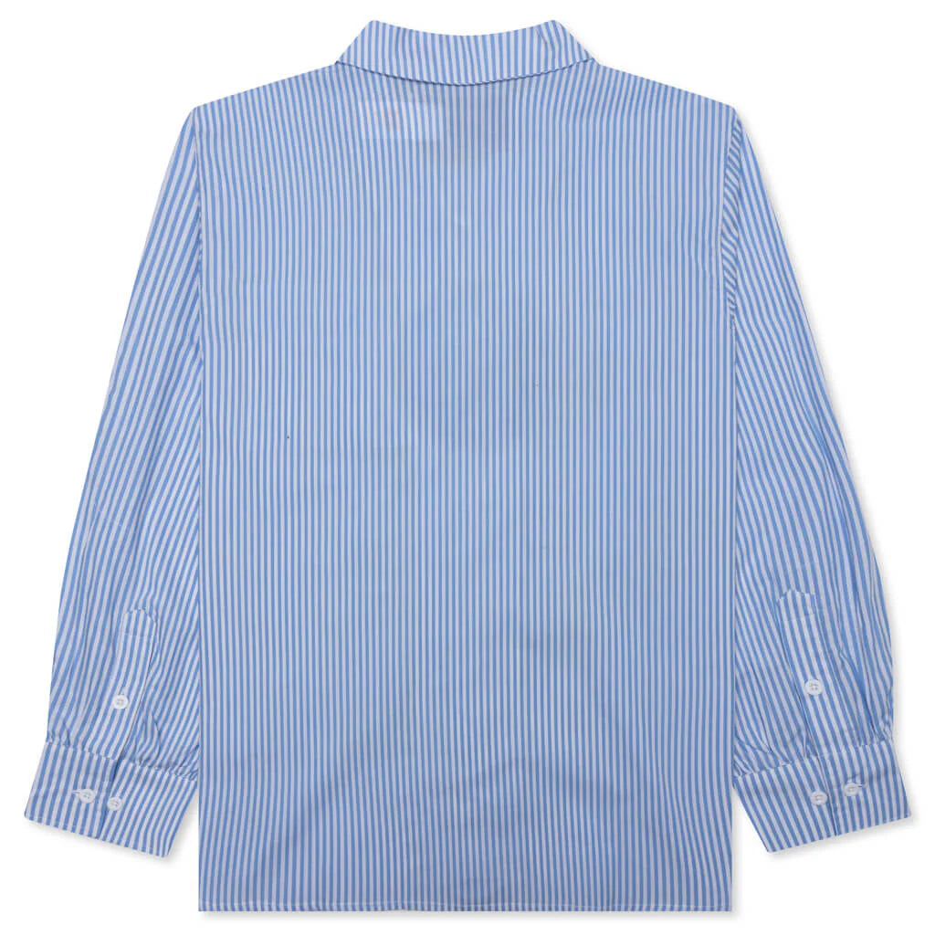 Solutions Button Up Shirt Blue Stripe