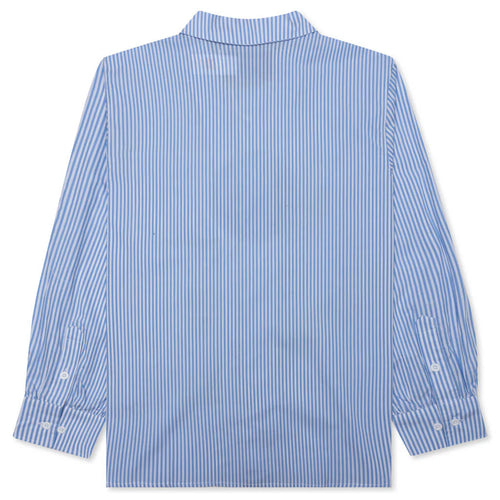 Solutions Button Up Shirt Blue Stripe