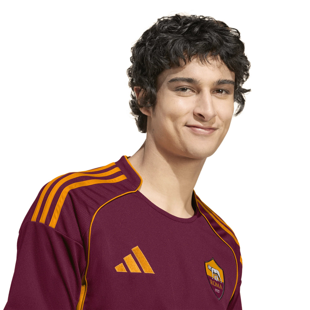 adidas Mens AS Roma Home Soccer Jersey 25 26