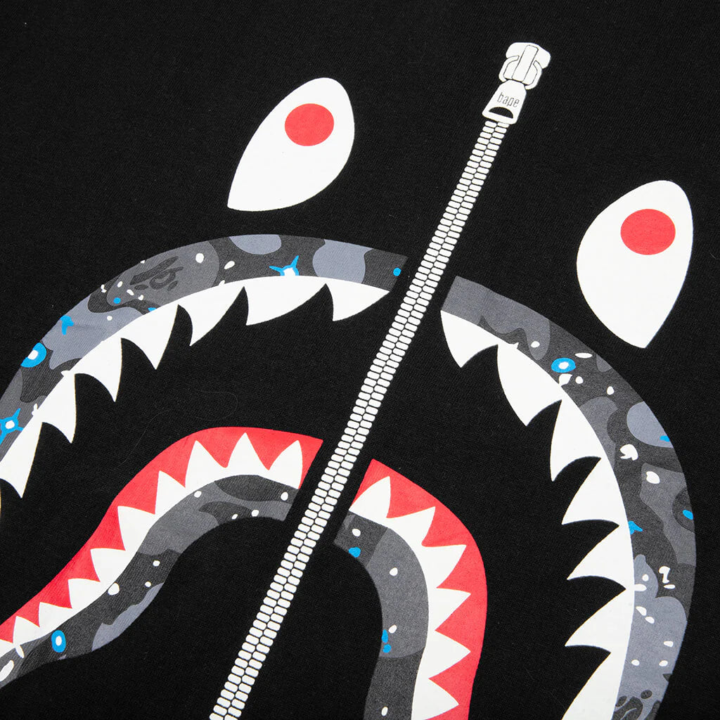 Space Camo Shark Tee Black