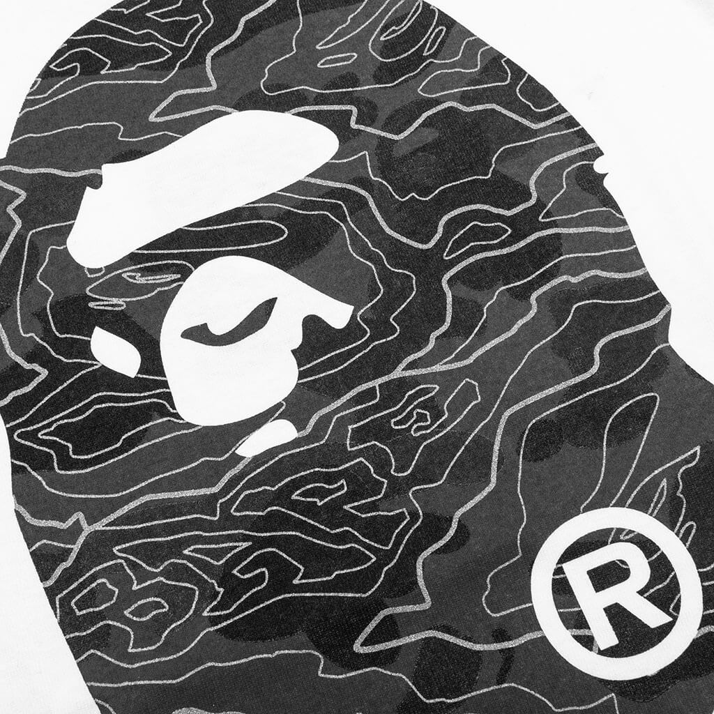 Kids Layered Line Camo Big Ape Head Tee White Black
