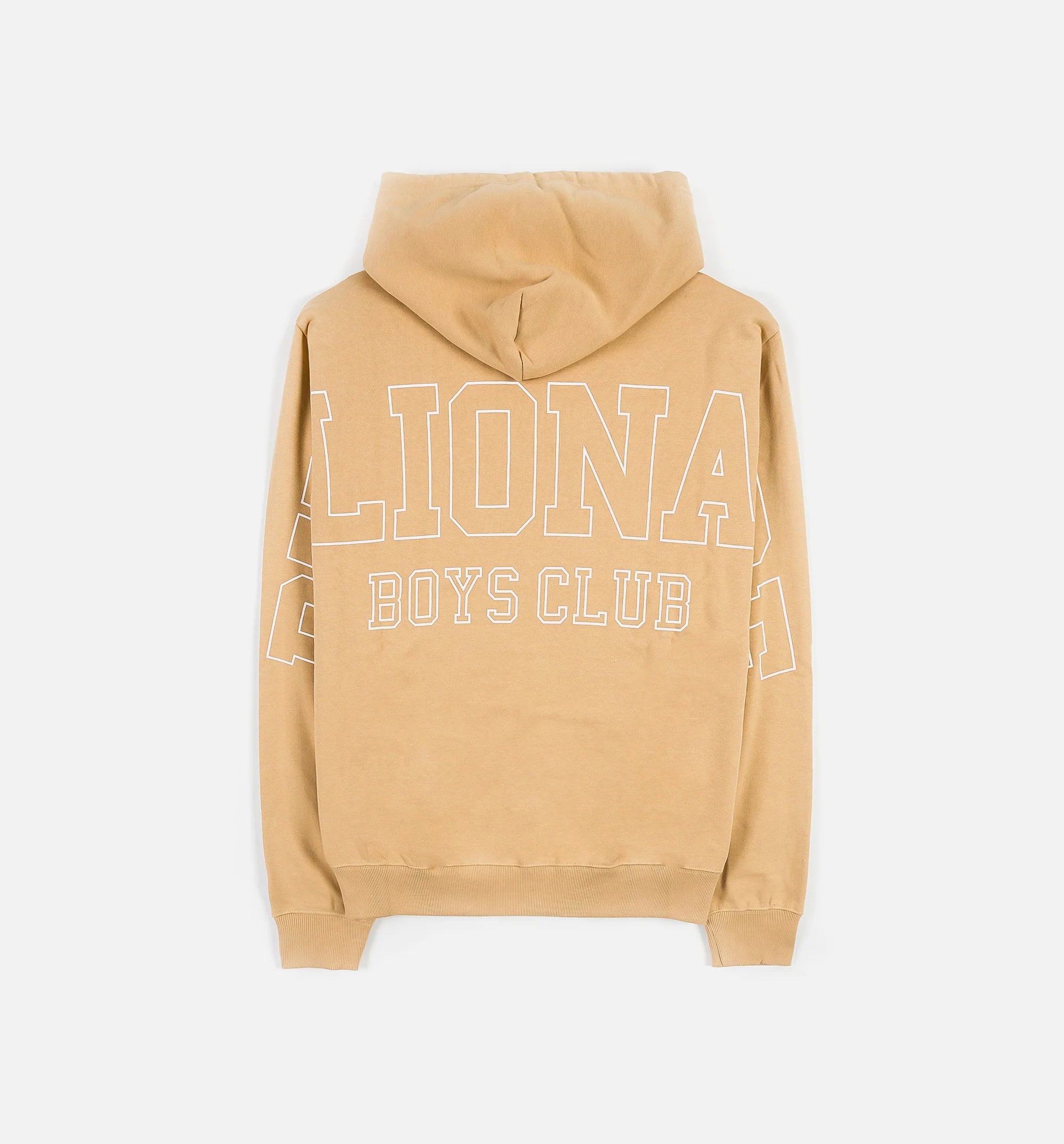 BB Script Mens Hoodie Tan White