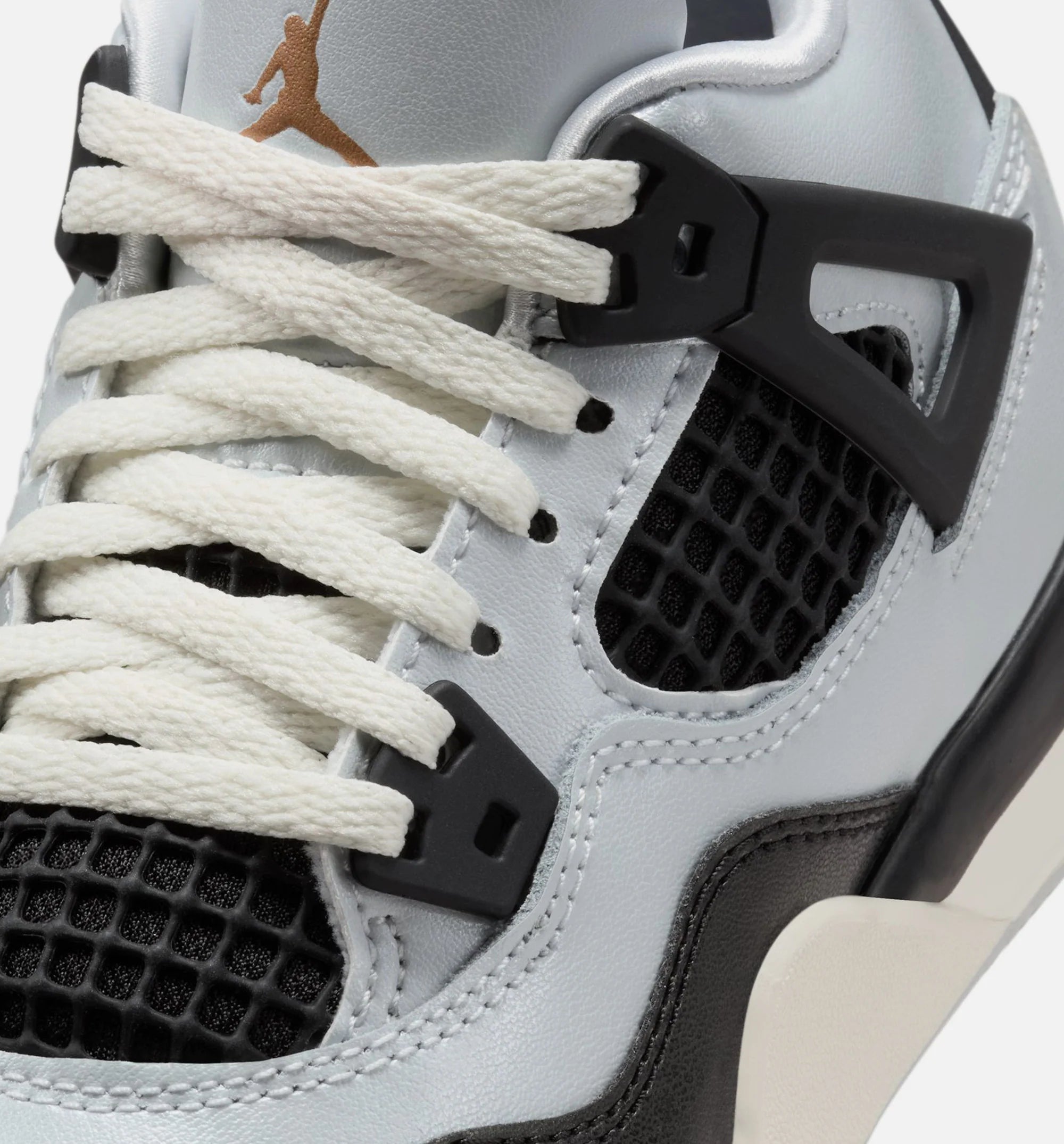 Air Jordan 4 Retro Platinum Gold Preschool Lifestyle Shoe Pure Platinum Metallic Gold Black Sail
