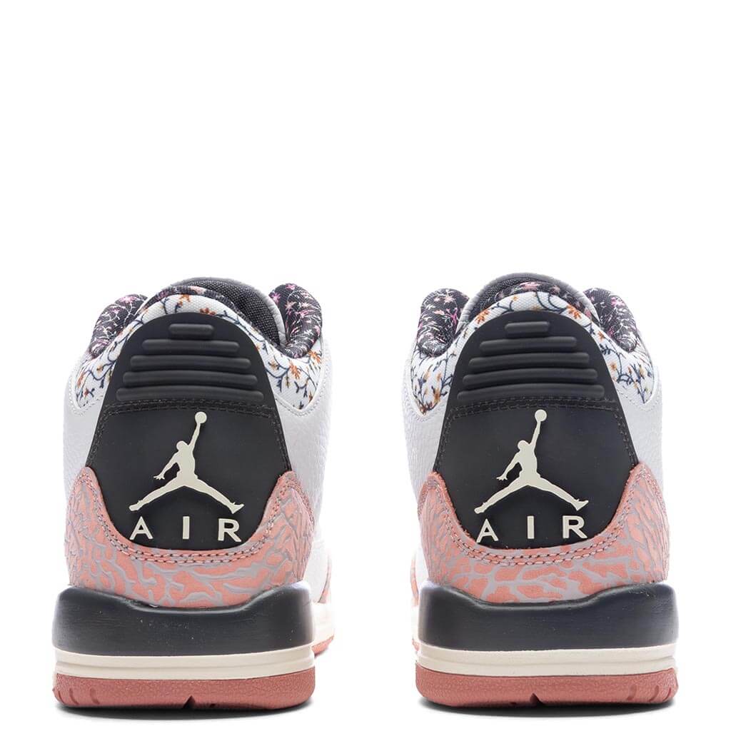 Air Jordan 3 Retro GS Vintage Floral White Anthracite Red Stardust
