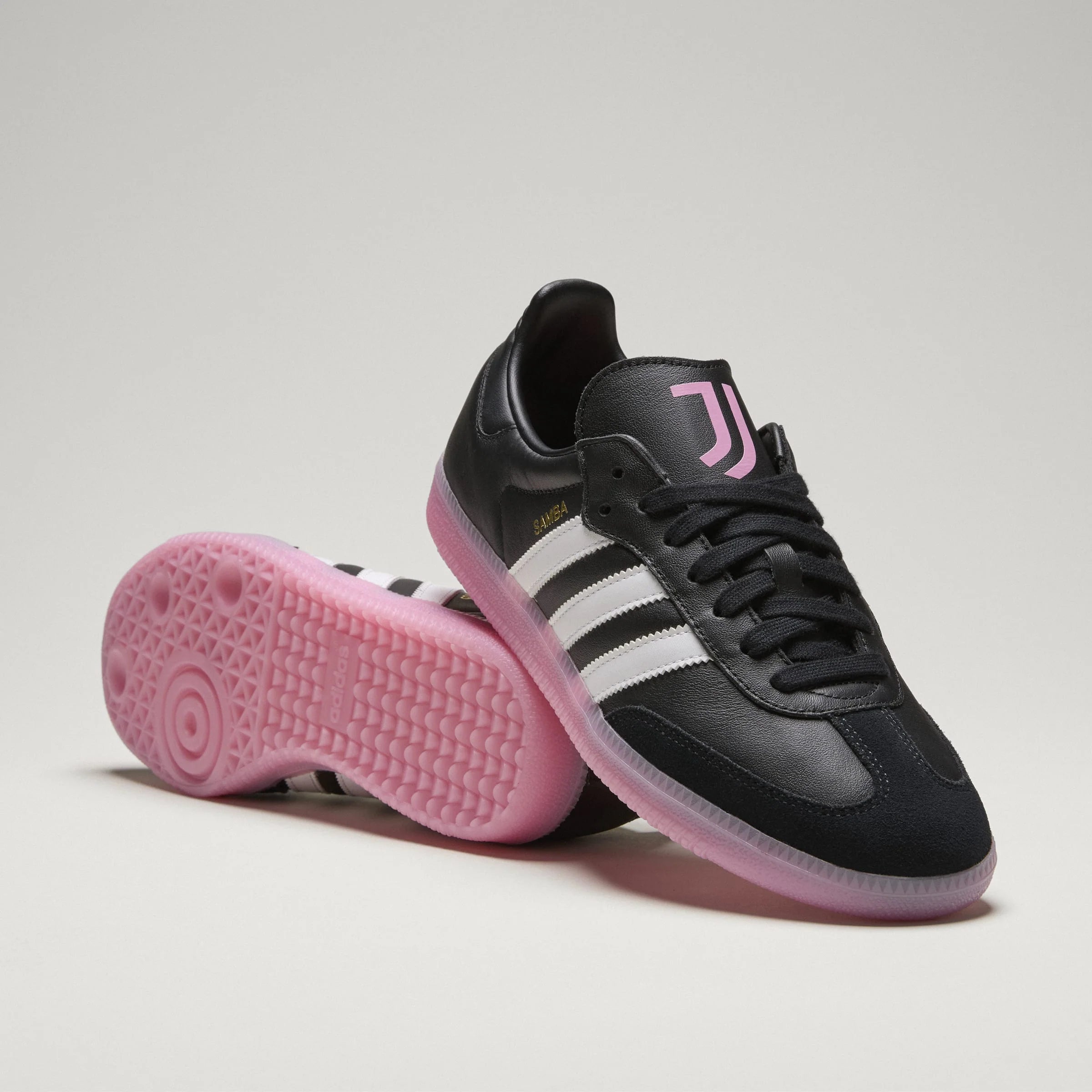 adidas Samba Juventus IN Mens Soccer Shoes Black White Pink