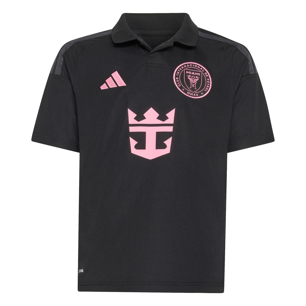 adidas Inter Miami CF Away Messi Youth Soccer Jersey 26 27 Black Pink