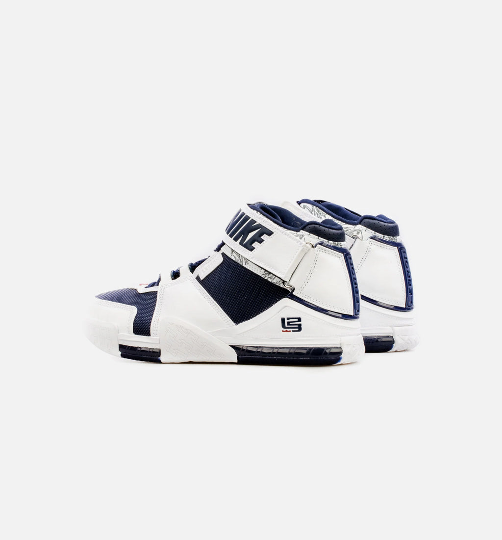 LeBron Zoom 2 Midnight Navy Mens Basketball Shoe White Blue
