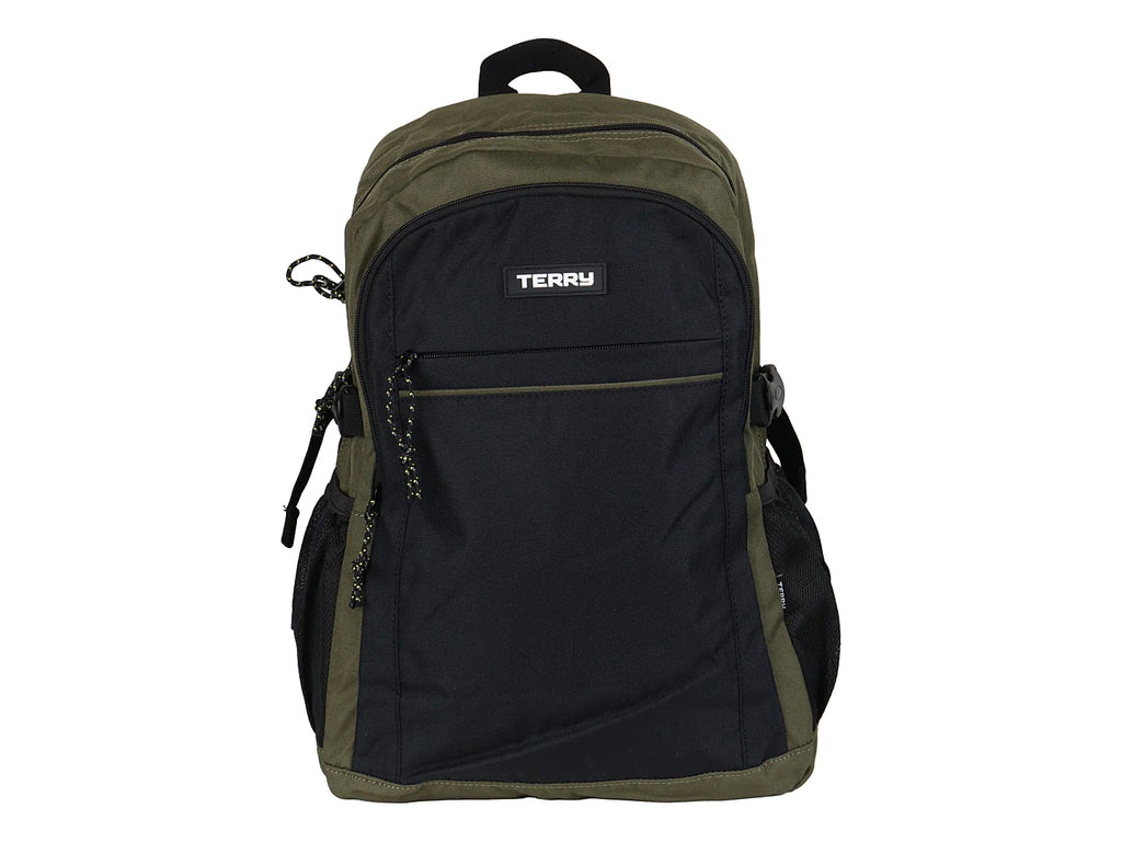 Mochila Terry Verde Militar y Negro