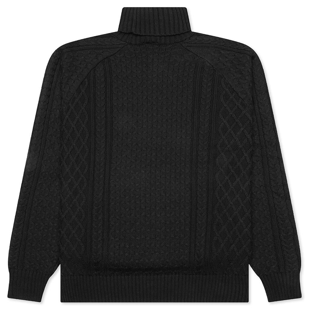 Nike Life Cable Knit Turtleneck Sweater Black