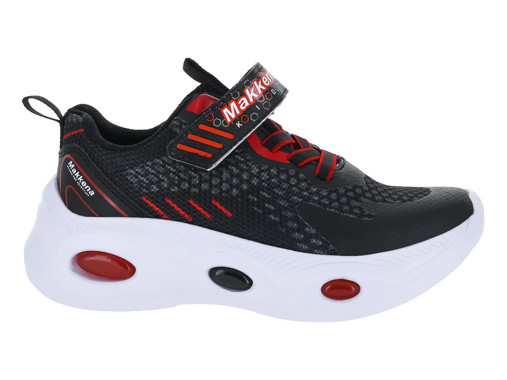 Tenis Makena Negro con Rojo para Niño