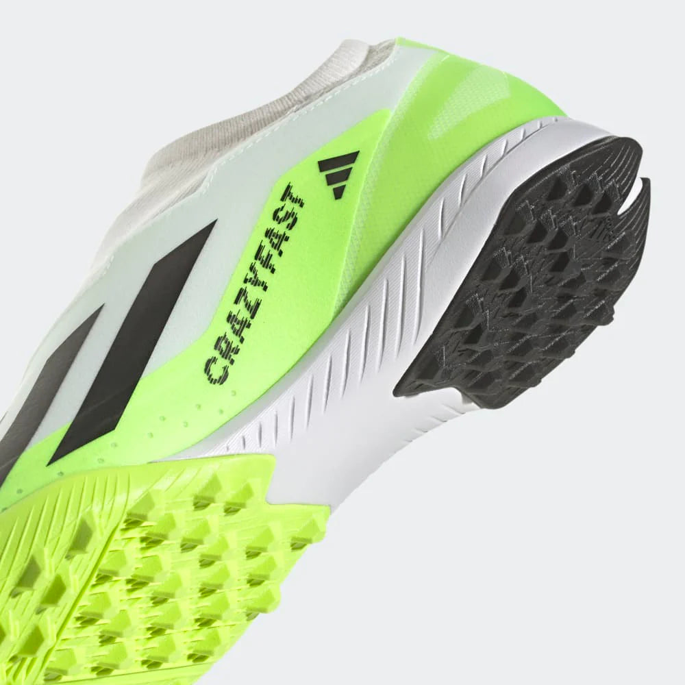 adidas X Crazyfast3 TF Turf Soccer Shoes White Black Lucid Lemon