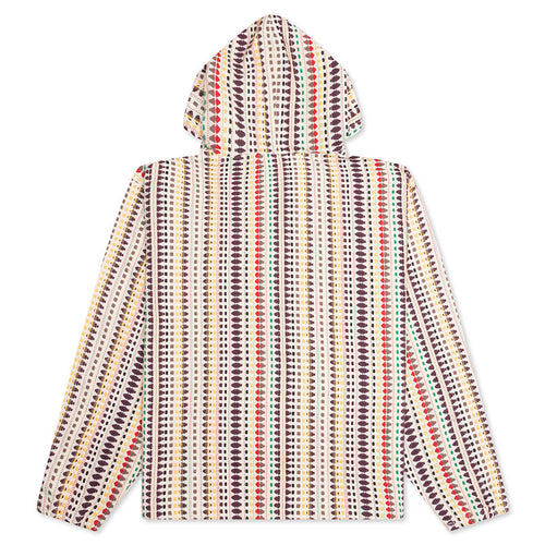 Stitch Poncho Hoodie Ecru
