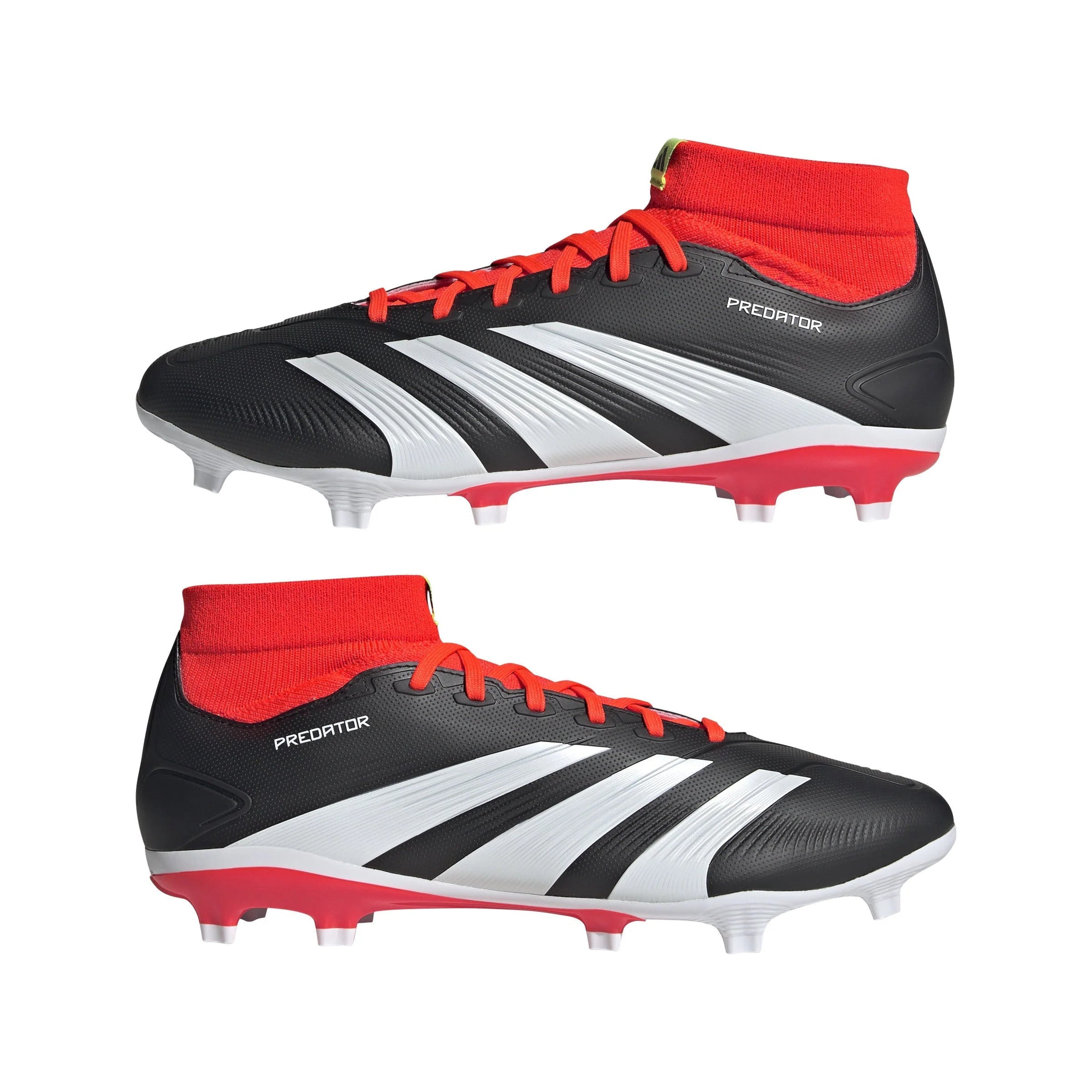 adidas Predator League Sock FG Firm Ground Soccer Cleats Core Black White Red