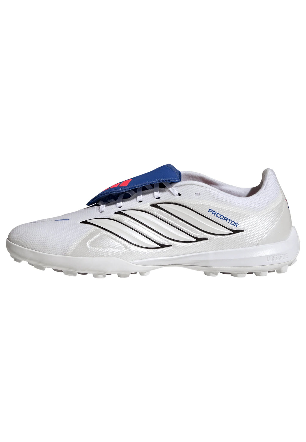 adidas Predator League Fold Over Tongue TF Turf Mens Soccer Cleats White Zero Metallic Blue