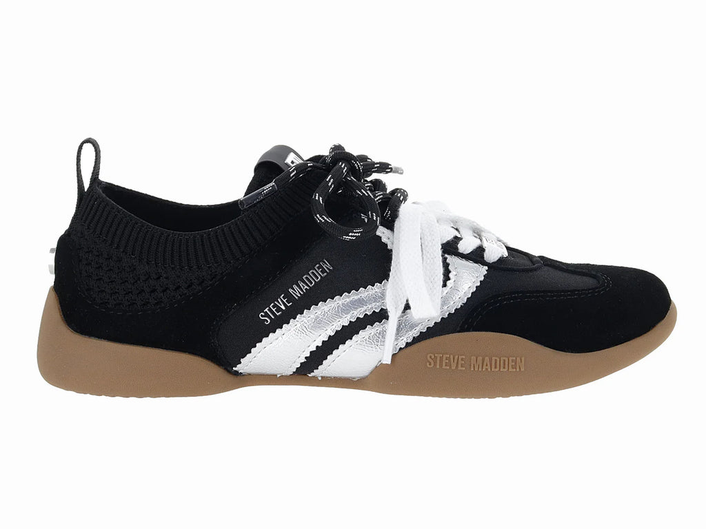 Tenis Steve Madden Biscot Ti Negro Plata para Mujer