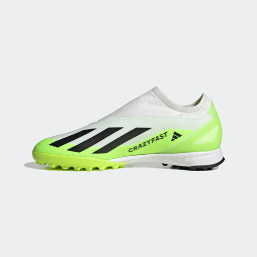 adidas X Crazyfast3 TF Turf Soccer Shoes White Black Lucid Lemon