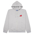 Star A Zip Up Hoodie Heather Grey