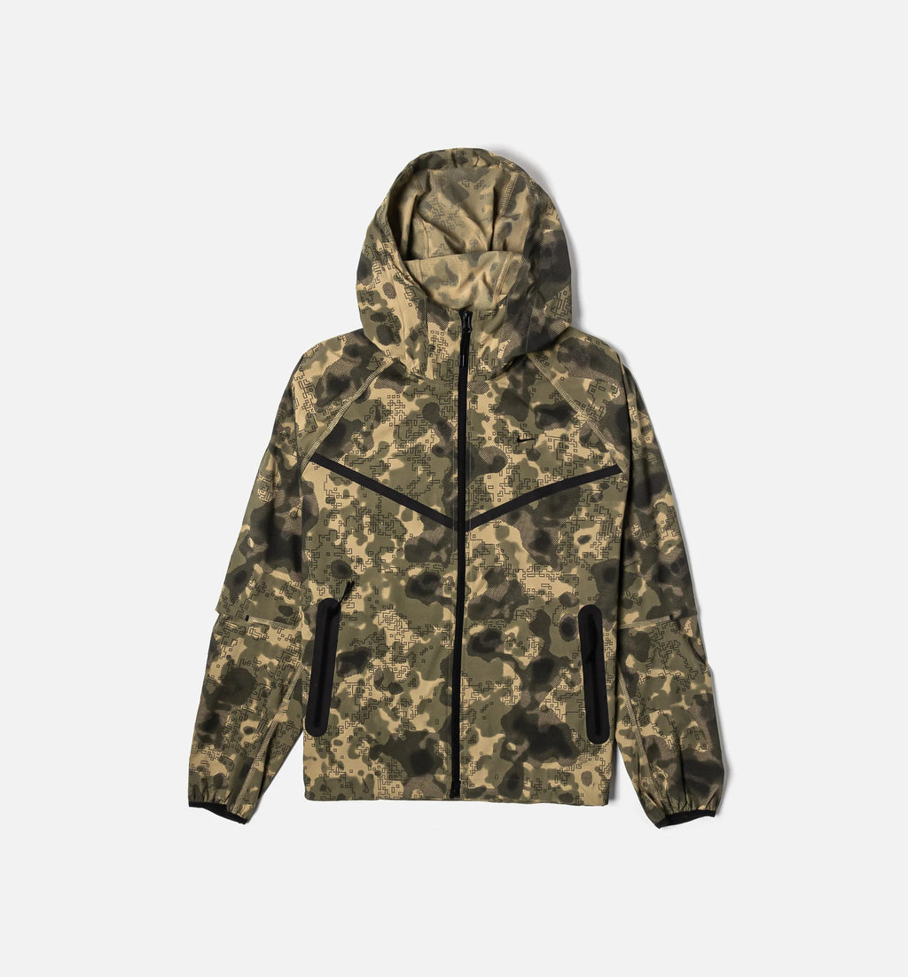 Tech Dri Fit Woven Camo Windrunner Mens Jacket Neutral Olive Black