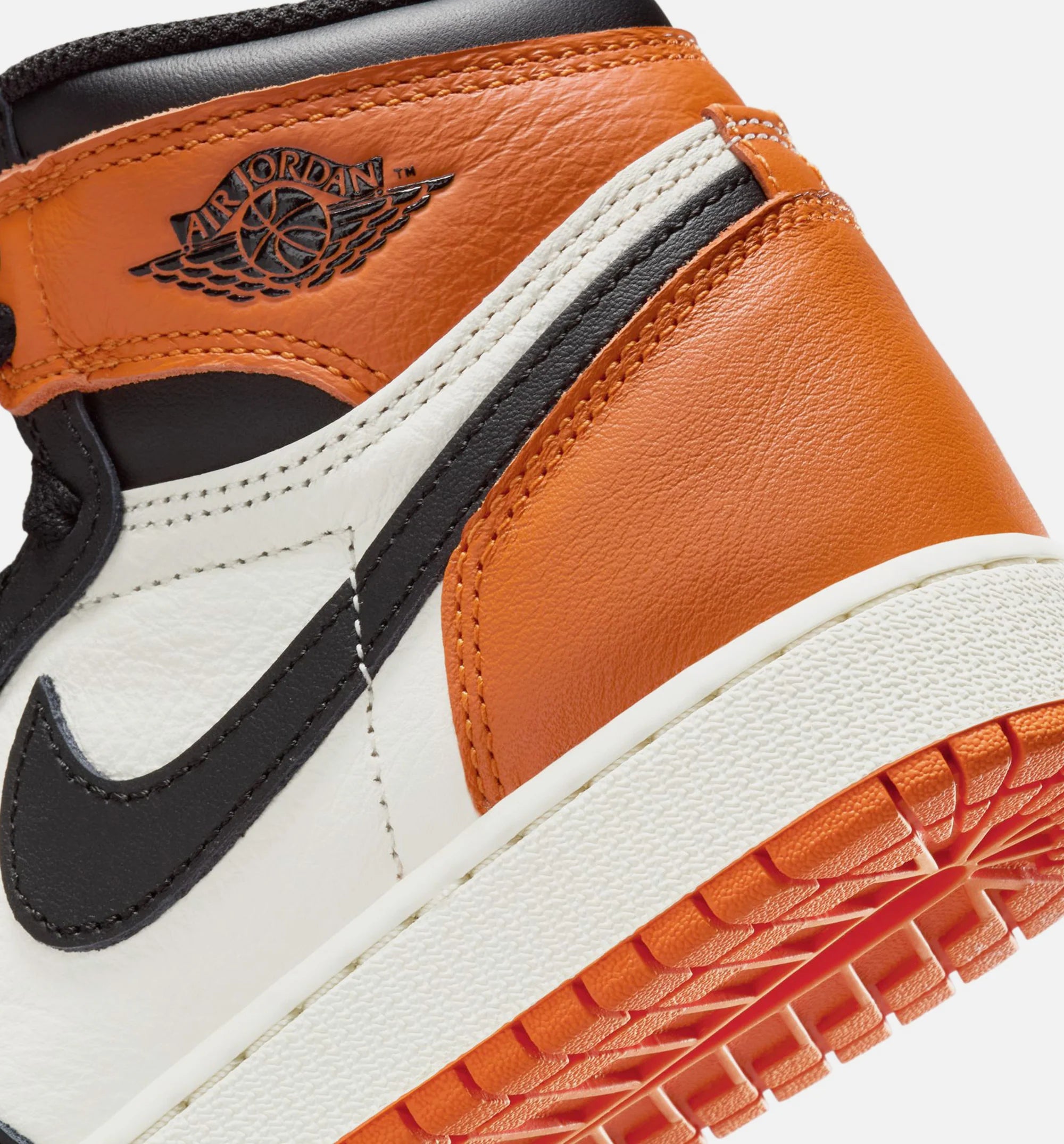 Air Jordan 1 Retro High OG Shattered Backboard Grade School Lifestyle Shoe Black Black Sail Starfish