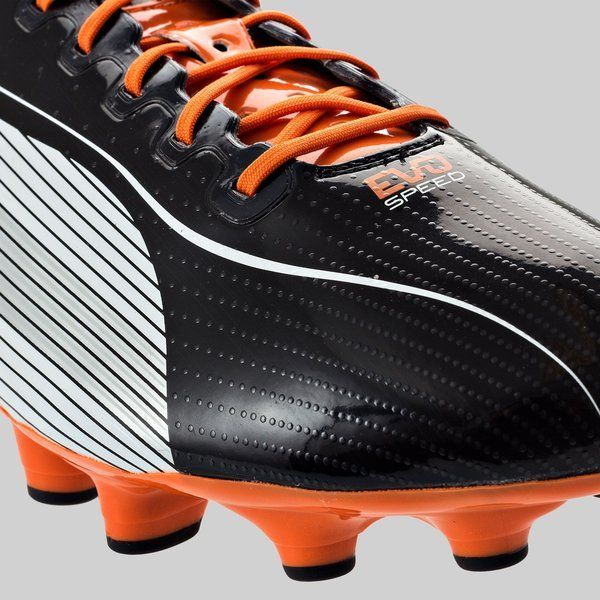 PUMA evoSPEED 1 FG Soccer Cleats Black White Orange