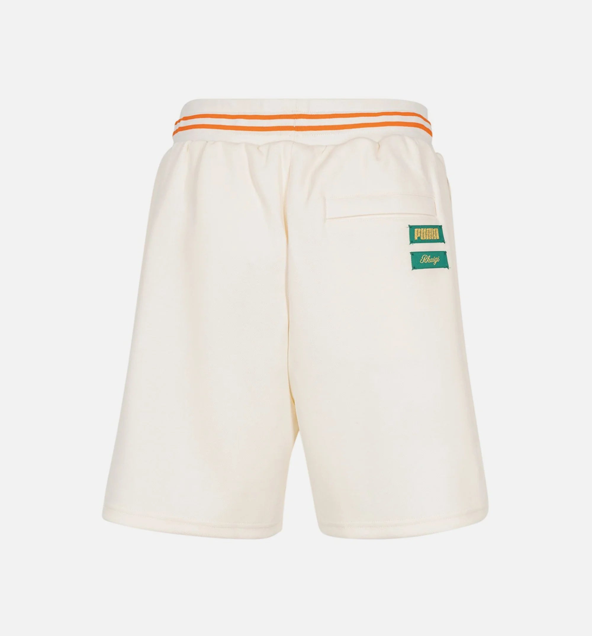 Rhuigi BBall Mens Shorts White Orange