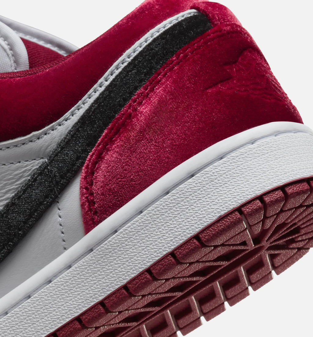 Air Jordan 1 Low SE Velvet Womens Lifestyle Shoe Black Gym Red White