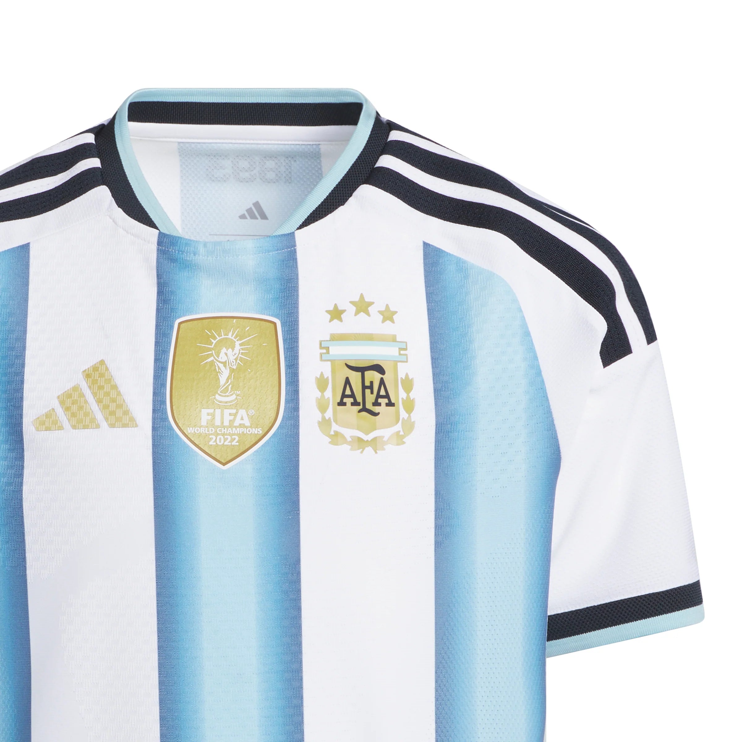 adidas Argentina Home Authentic Youth Soccer Jersey 26 White Blue