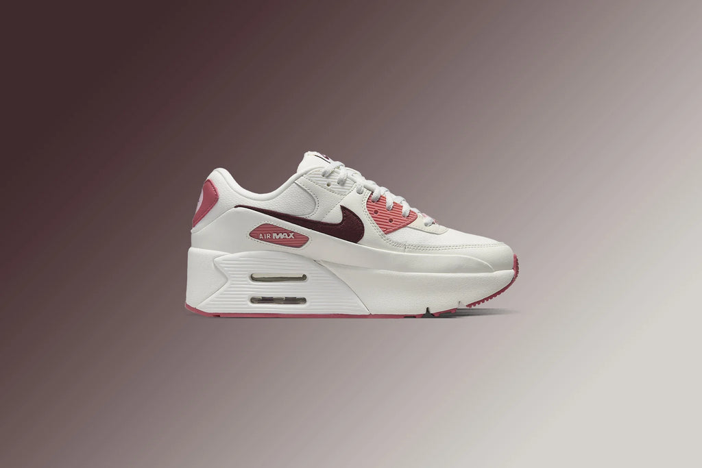 Womens Air Max 90 LV8 SE Valentines Day Sail Dark Team Red Soft Pink