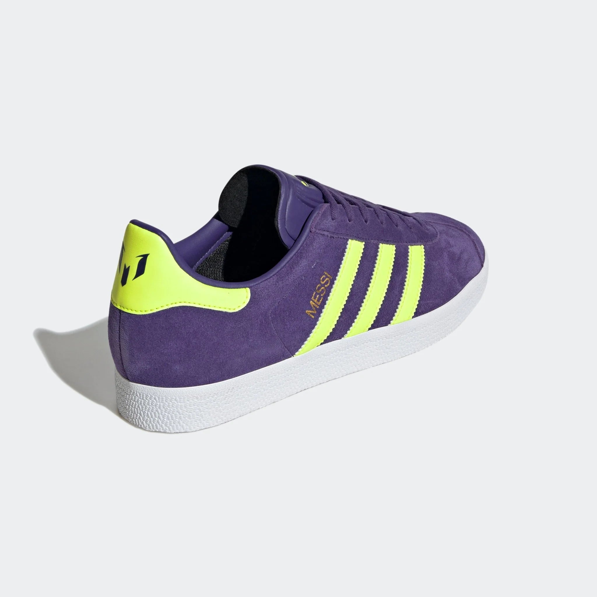 adidas Gazelle Messi Shoes Purple Lucid Lemon White