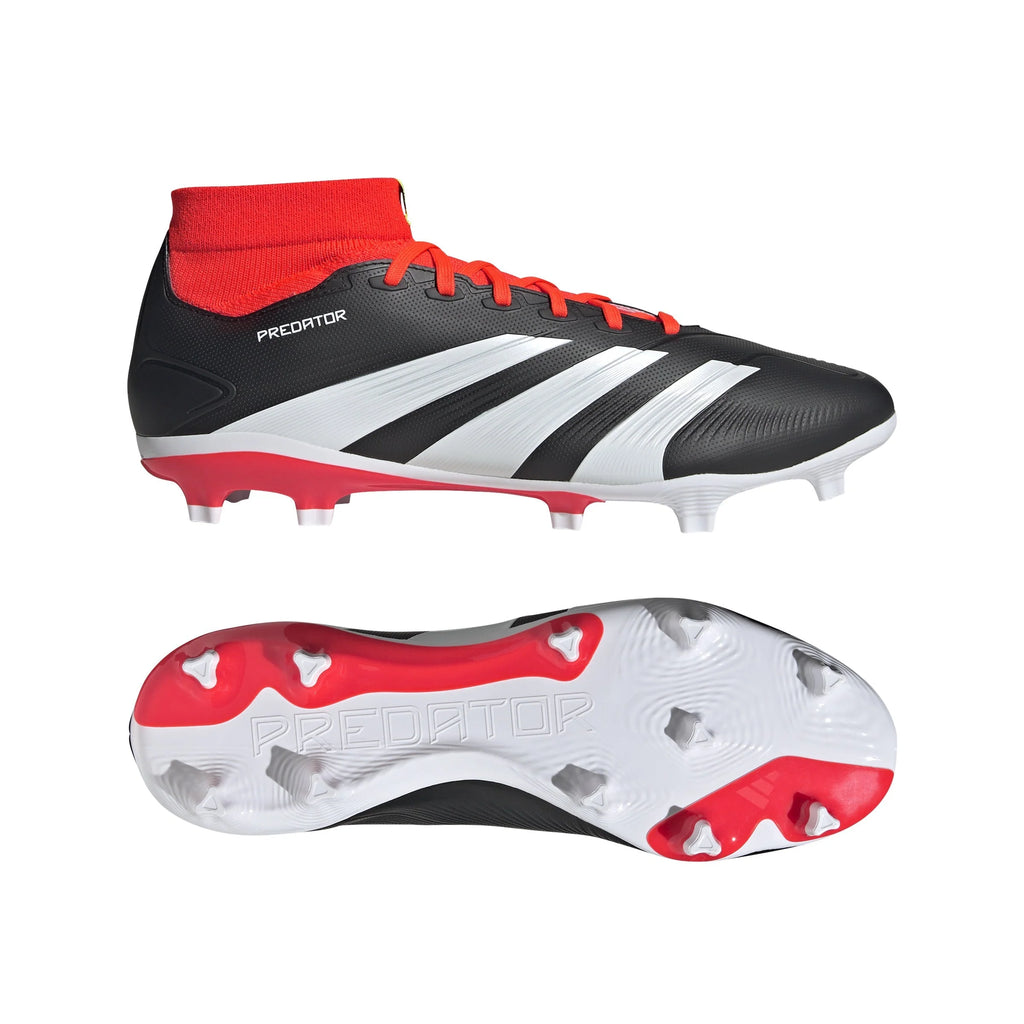 adidas Predator League Sock FG Firm Ground Soccer Cleats Core Black White Red