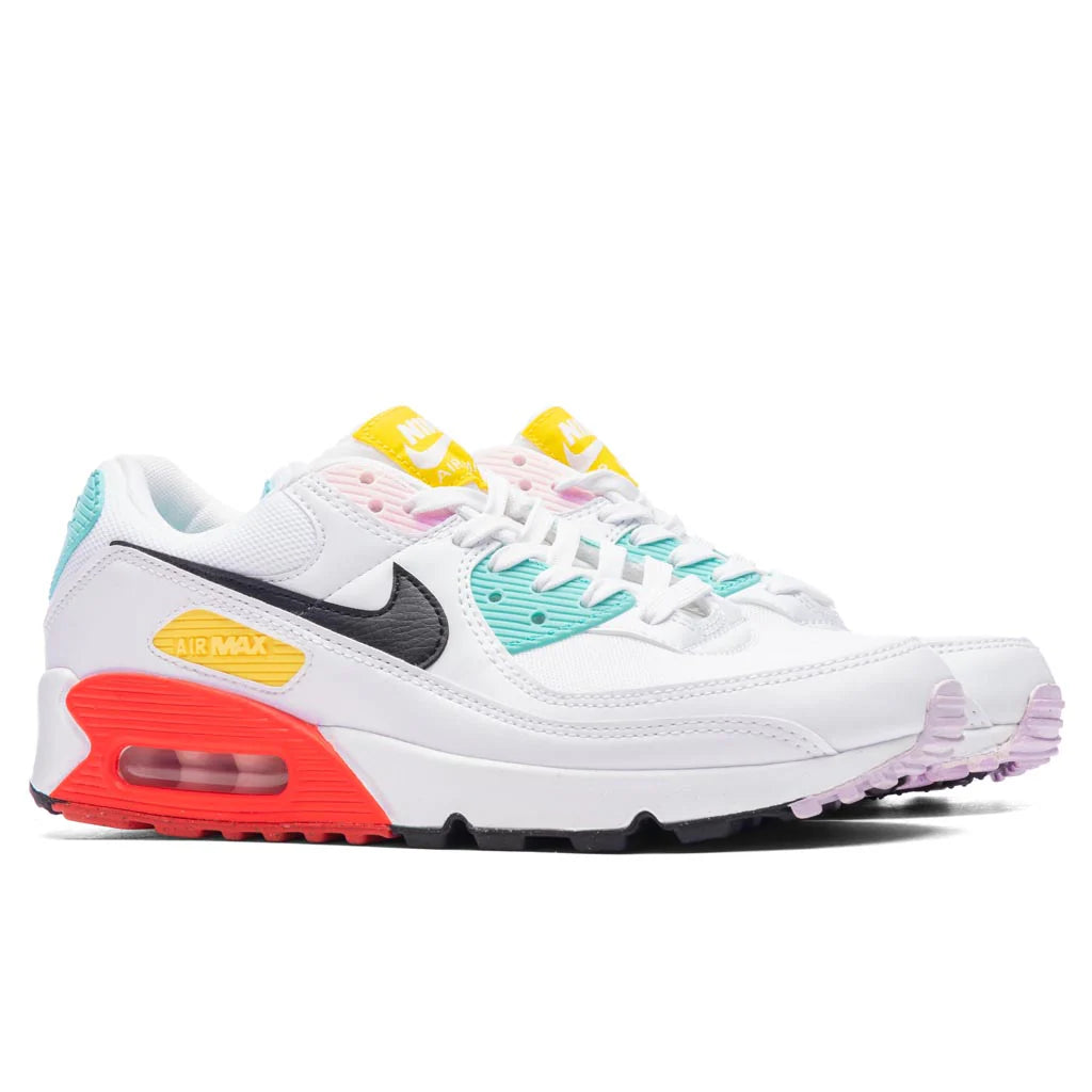 Womens Air Max 90 NN White Black Pink Foam Bright Crimson