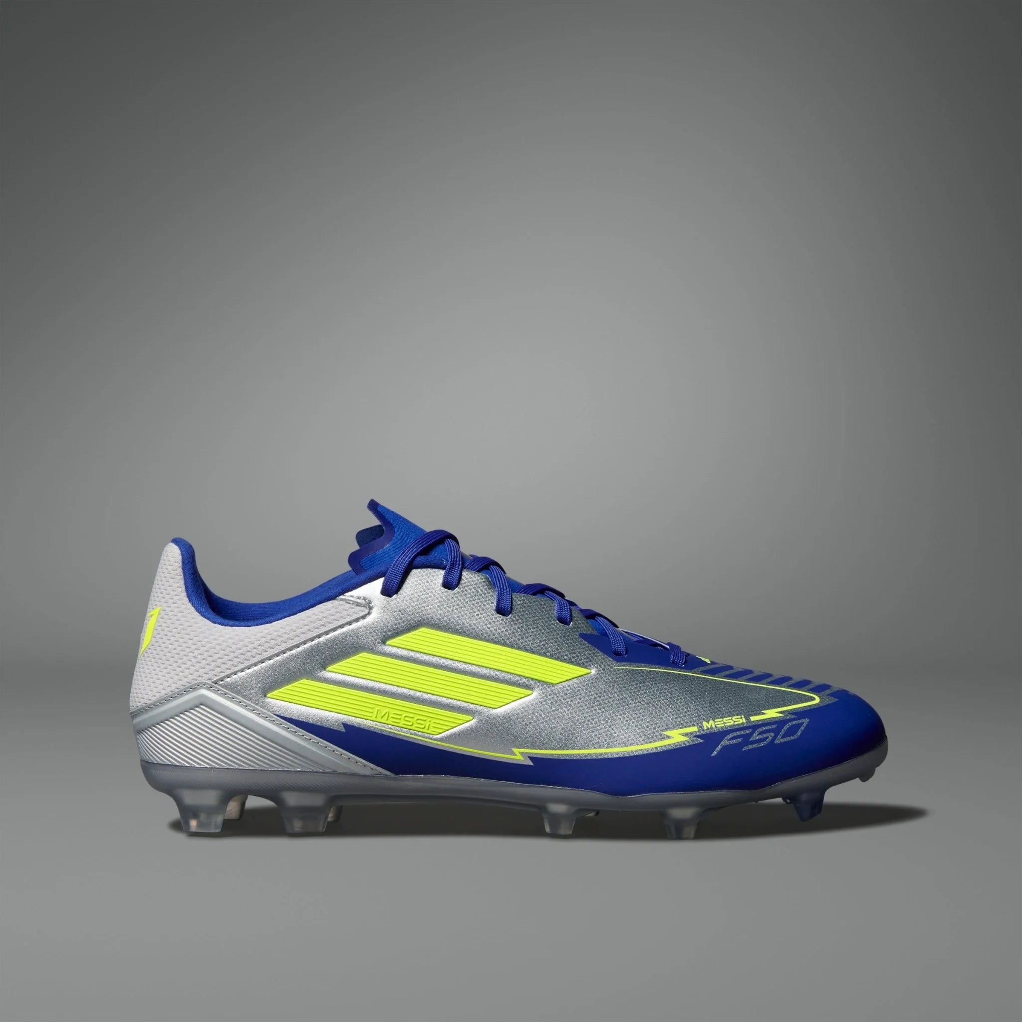 adidas F50 League Messi Firm Multi Ground Boots Silver Yellow