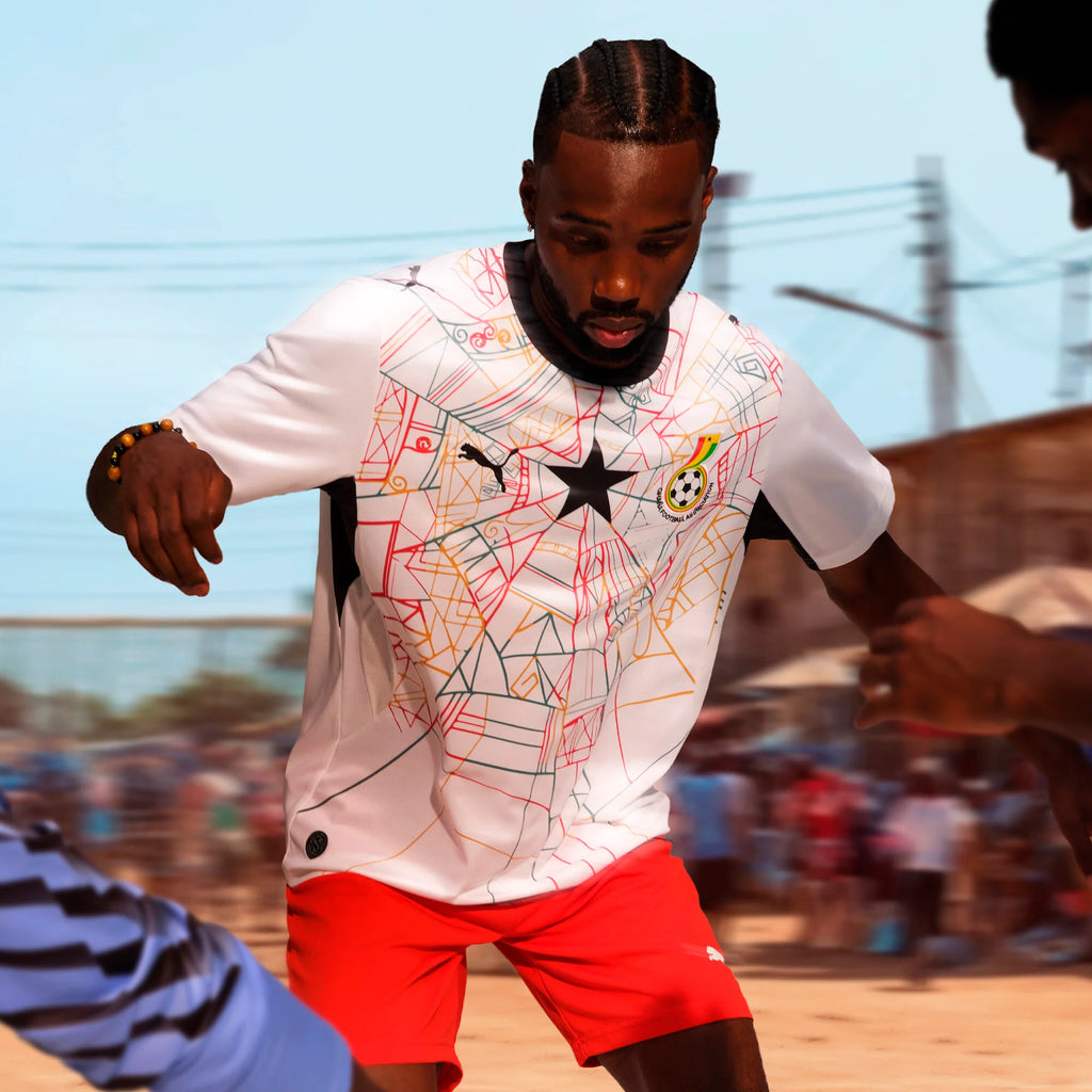PUMA Ghana Home Mens Soccer Jersey 2026 White Black