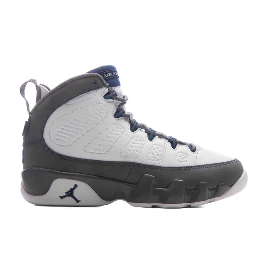 Air Jordan 9 Retro Flint Grey GS White French Blue Flint Grey