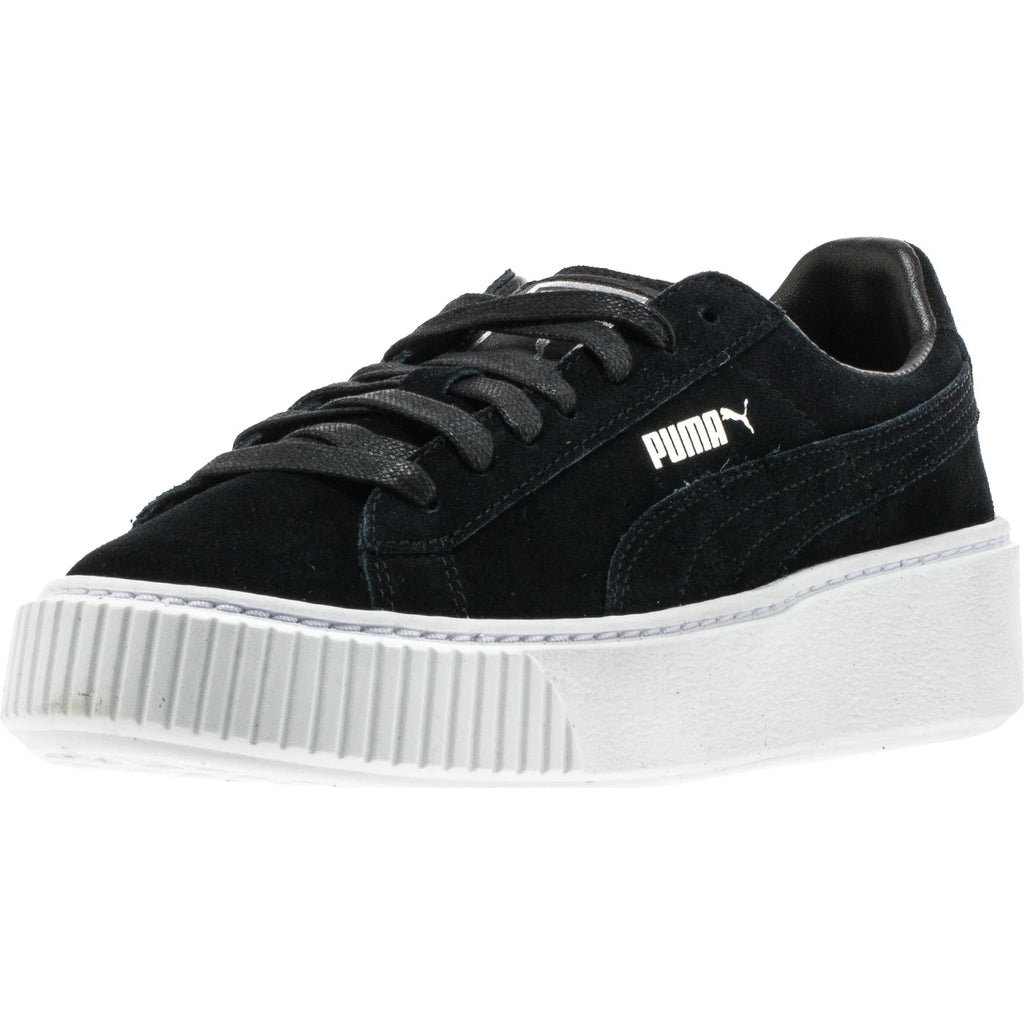 Suede Creeper Womens Black White