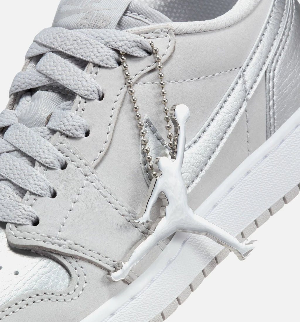 Air Jordan 1 Retro Low OG Silver Grade School Lifestyle Shoe Neutral Grey Metallic Silver White