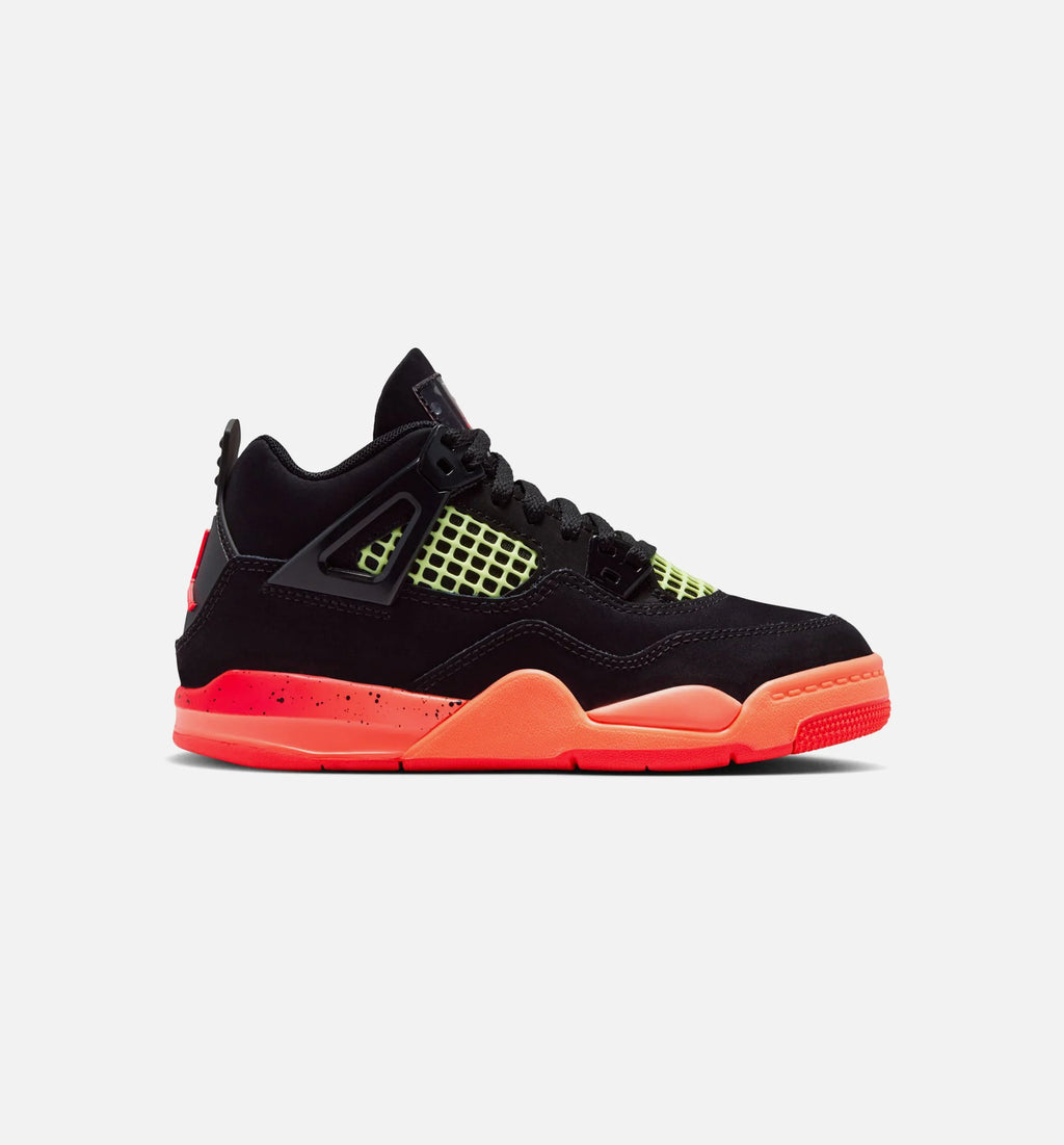 Air Jordan 4 Retro Black Infrared 23 Preschool Lifestyle Shoe Black Infrared 23 Bright Mango
