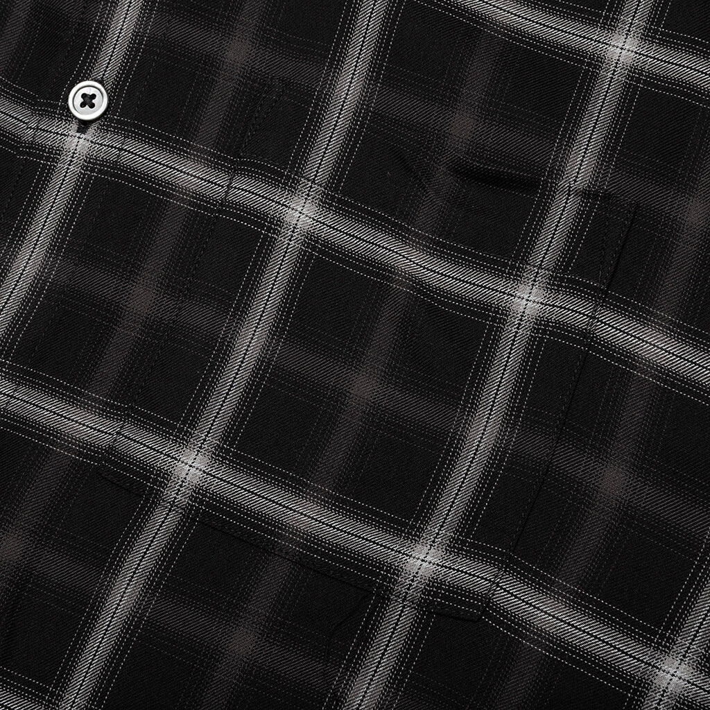 Shadow Plaid Rayon Shirt Black