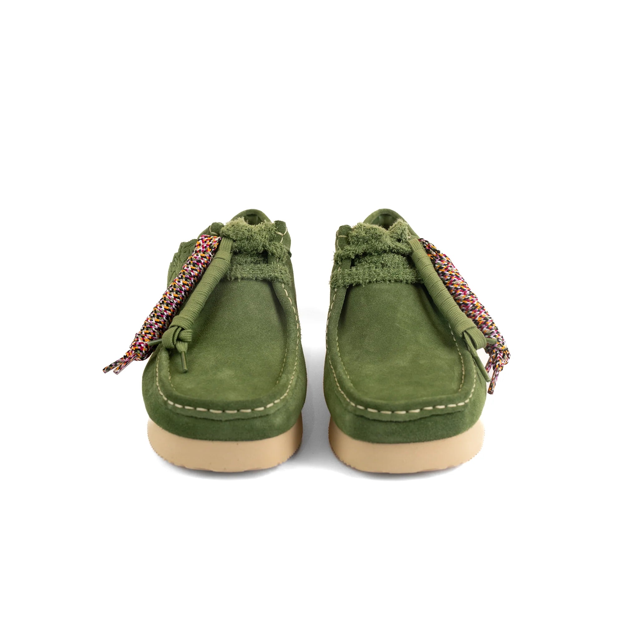 CLARKS WALLABEE GREEN SUEDE