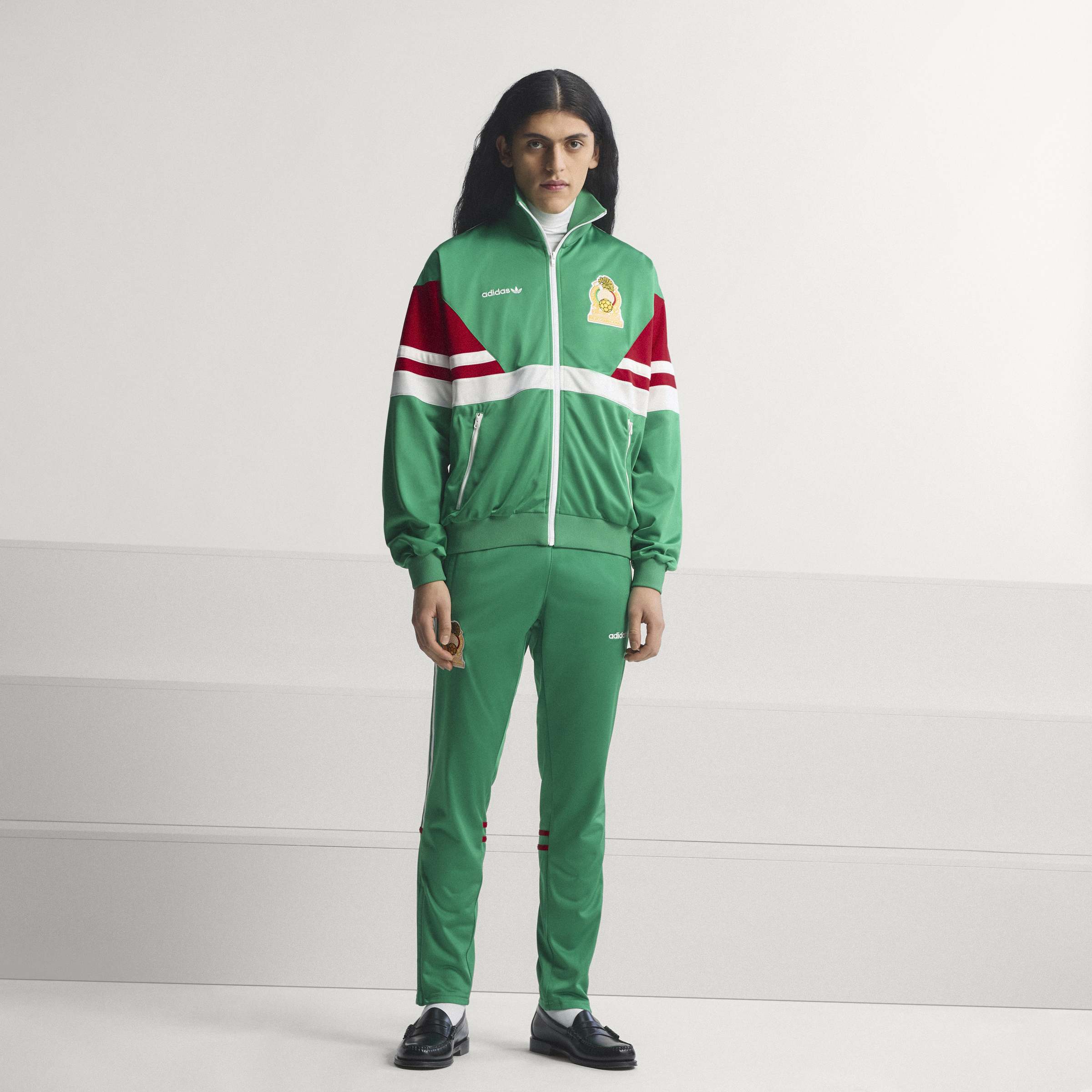 adidas Mexico Mens Soccer Track Top 1986 Green