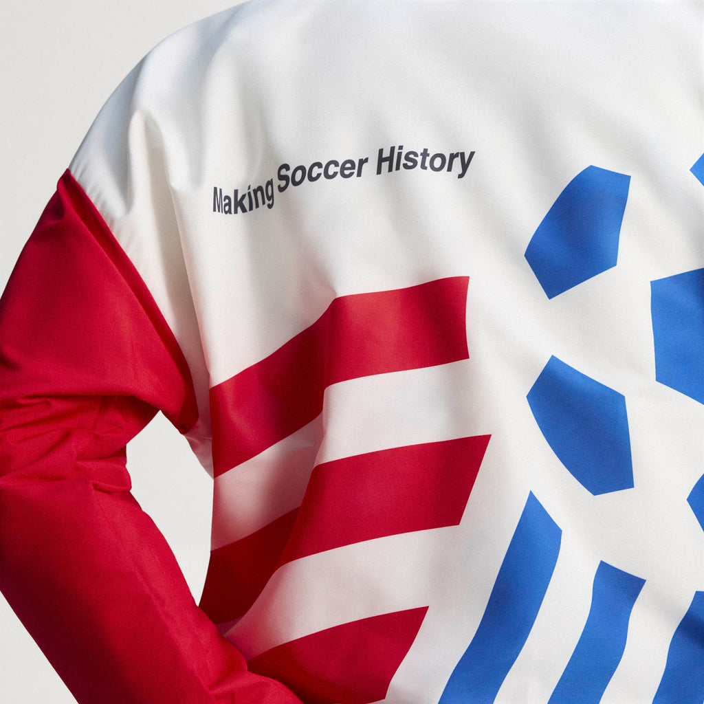 adidas Graphic Woven Mens Soccer Track Top White Blue Red