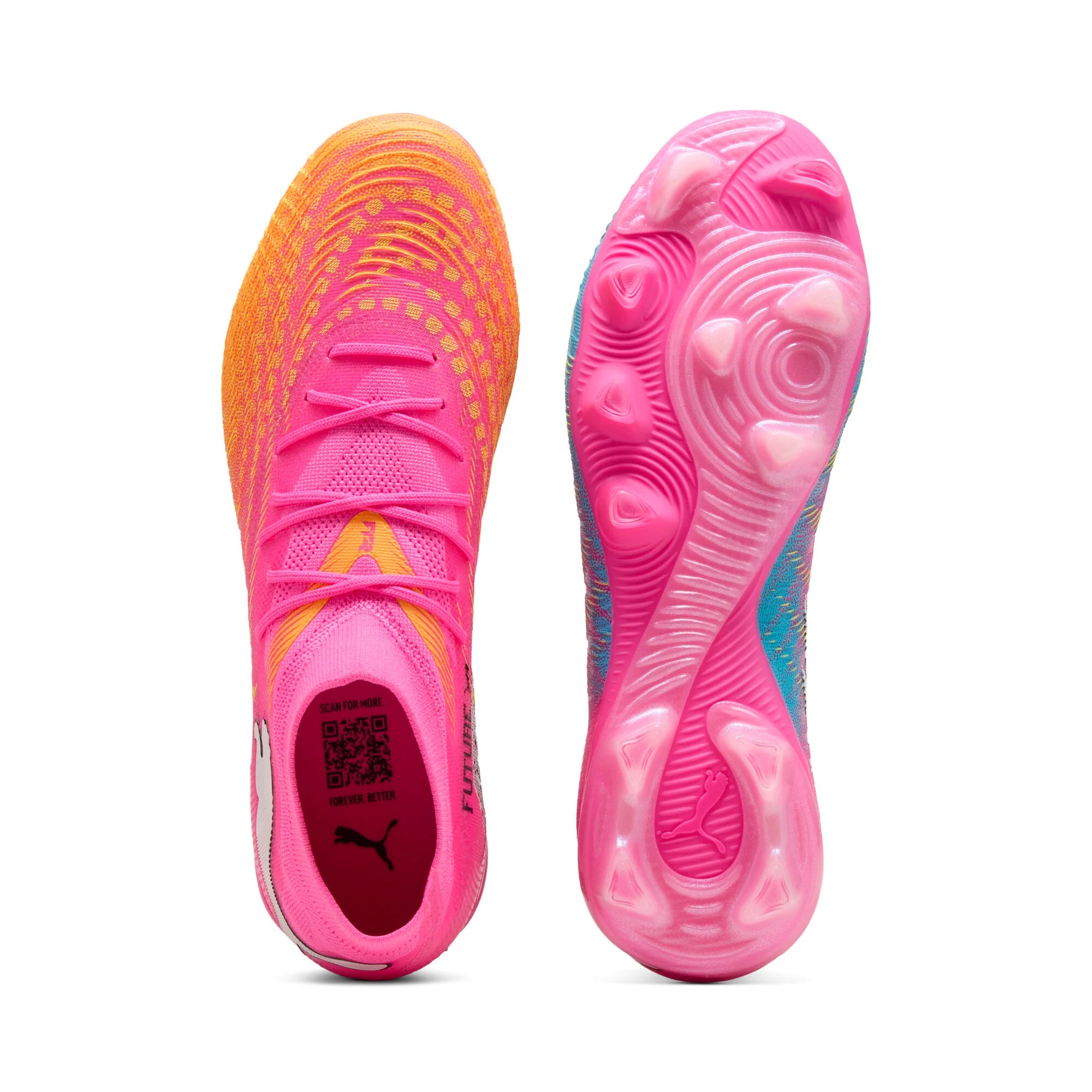 PUMA Future 9 Match FG AG Firm Ground Artificial Ground Mens Soccer Cleats Pink Aqua White
