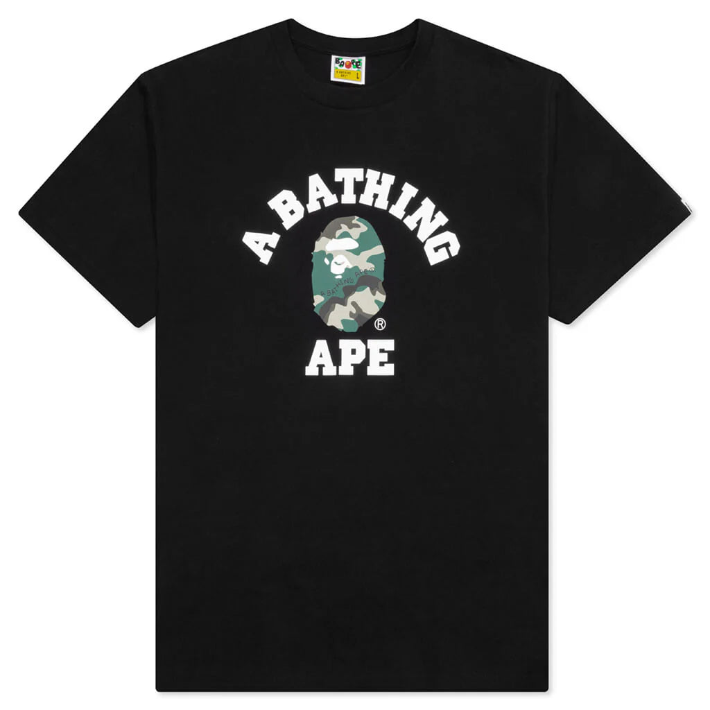 Woodland Camo College Tee Black