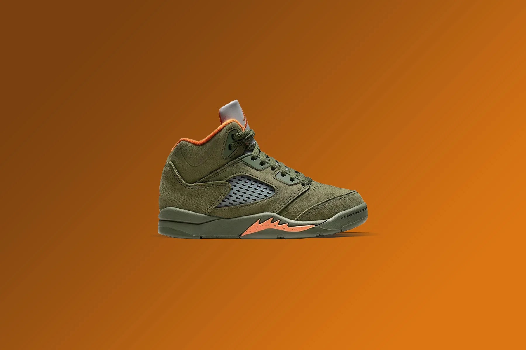 Air Jordan 5 Retro Olive PS Army Olive Solar Orange